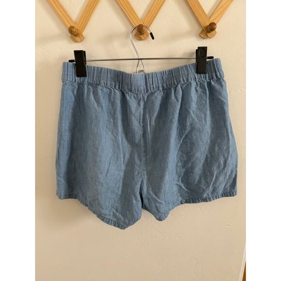 Madewell Shorts Women's Small Chambray Pull-On Blue High Rise Pockets - Picture 6 of 8